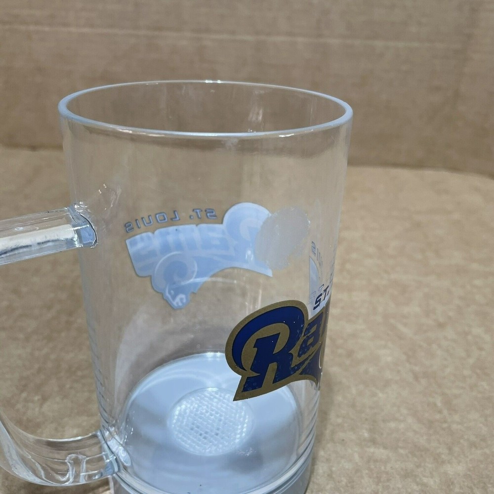 Vintage St Loius Rams Plastic Beer Mug, Clear, Handle - Picture 4 of 10
